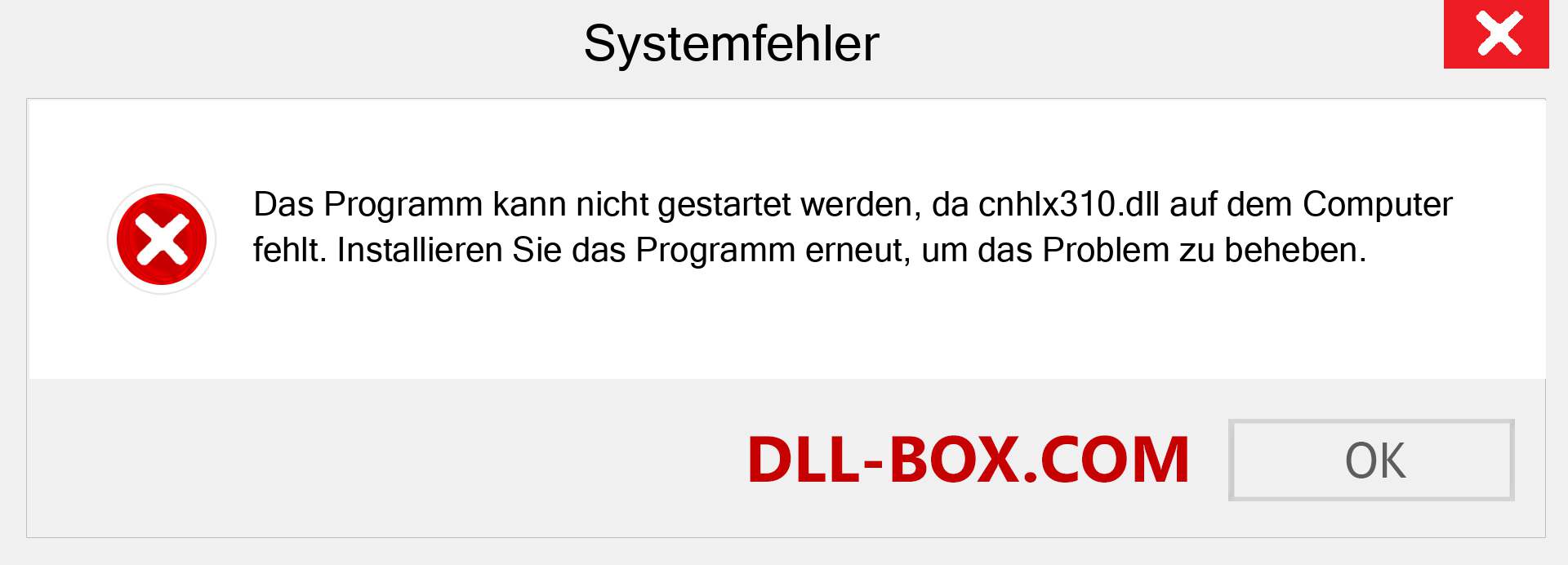 cnhlx310.dll-Datei fehlt?. Download für Windows 7, 8, 10 - Fix cnhlx310 dll Missing Error unter Windows, Fotos, Bildern