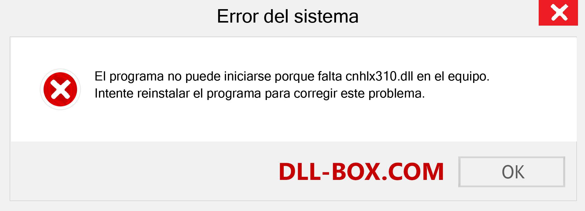 ¿Falta el archivo cnhlx310.dll ?. Descargar para Windows 7, 8, 10 - Corregir cnhlx310 dll Missing Error en Windows, fotos, imágenes