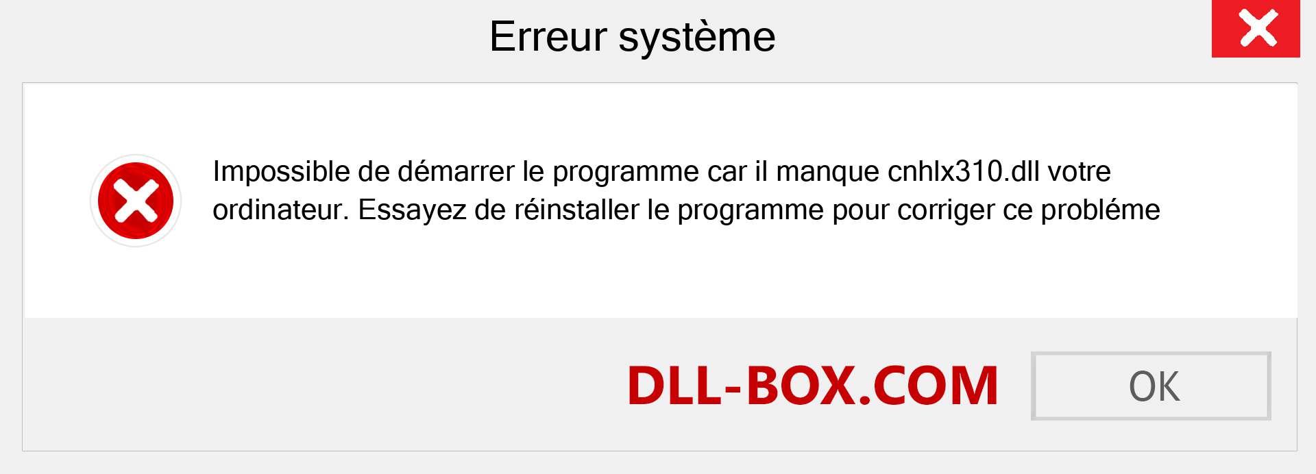 Le fichier cnhlx310.dll est manquant ?. Télécharger pour Windows 7, 8, 10 - Correction de l'erreur manquante cnhlx310 dll sur Windows, photos, images